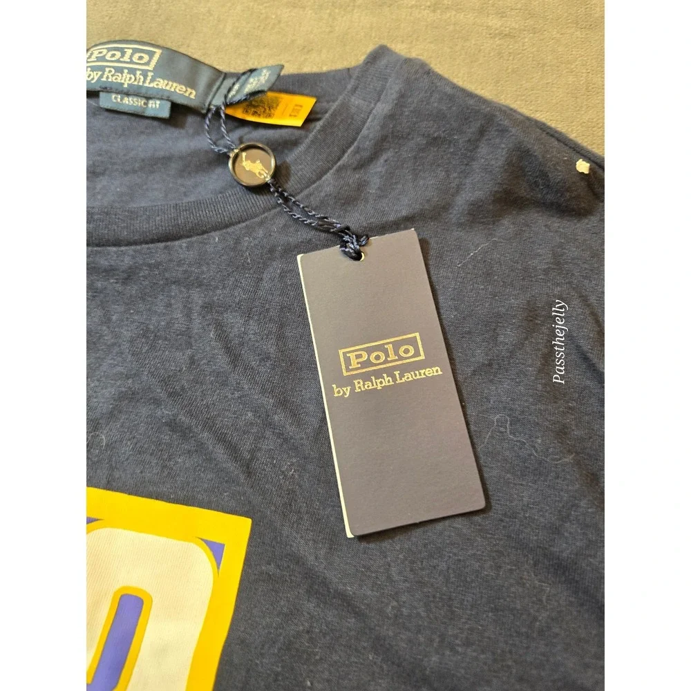 Polo Ralph Lauren Mens Small Ski Sports Classic Fit Navy Long Sleeve T-Shirt NWT